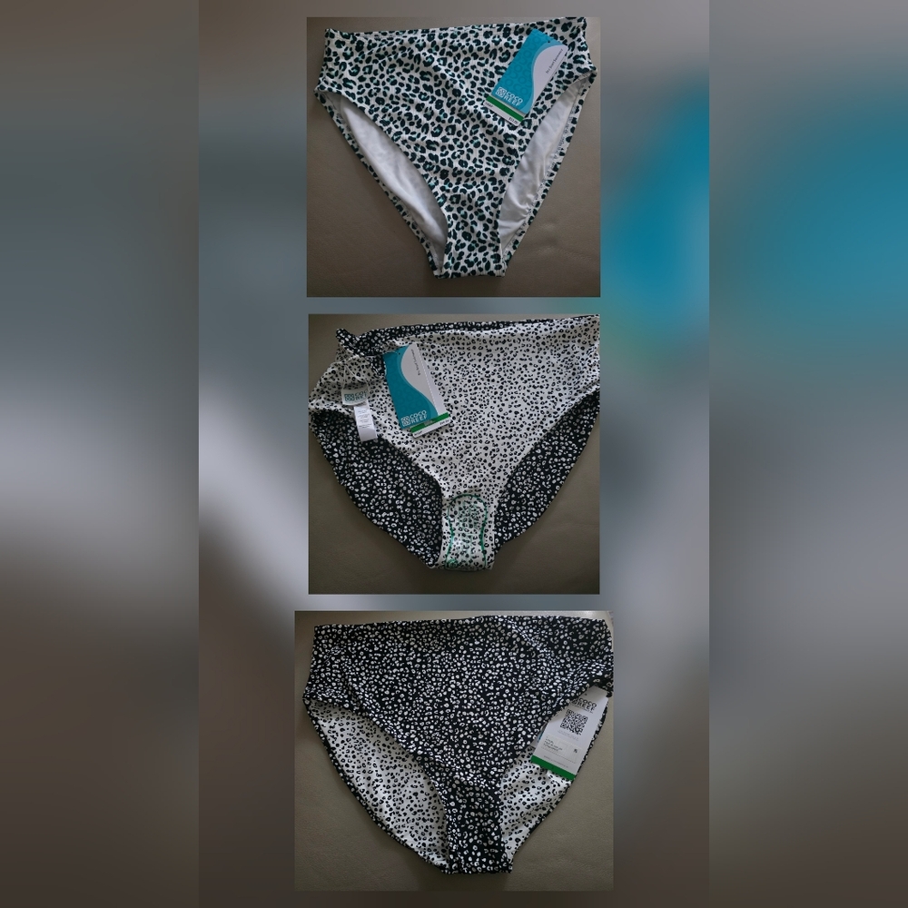 NWT Coco Reef Leopard Print Bikini Bottoms Sz L
